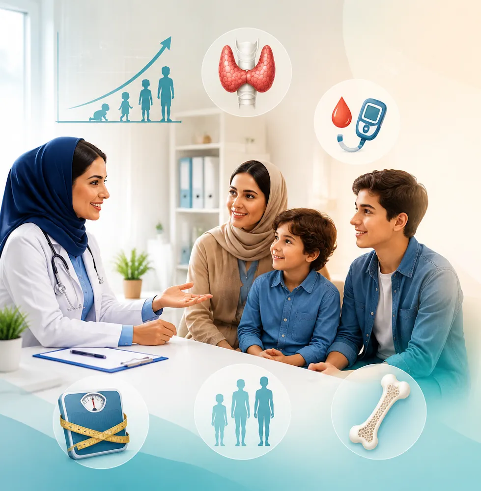 متخصص غدد برای چه مشکلاتی در کودکان و نوجوانان مراجعه میشود؟