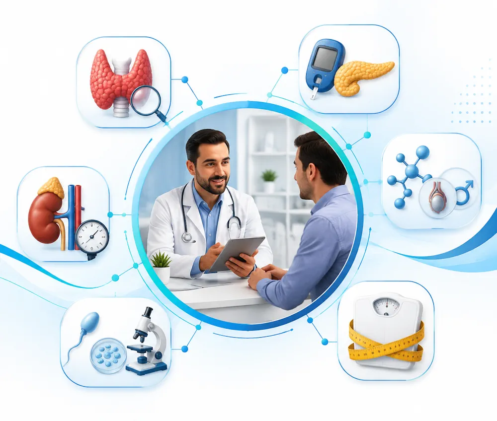 متخصص غدد برای مردان چه مشکلاتی را بررسی میکند؟